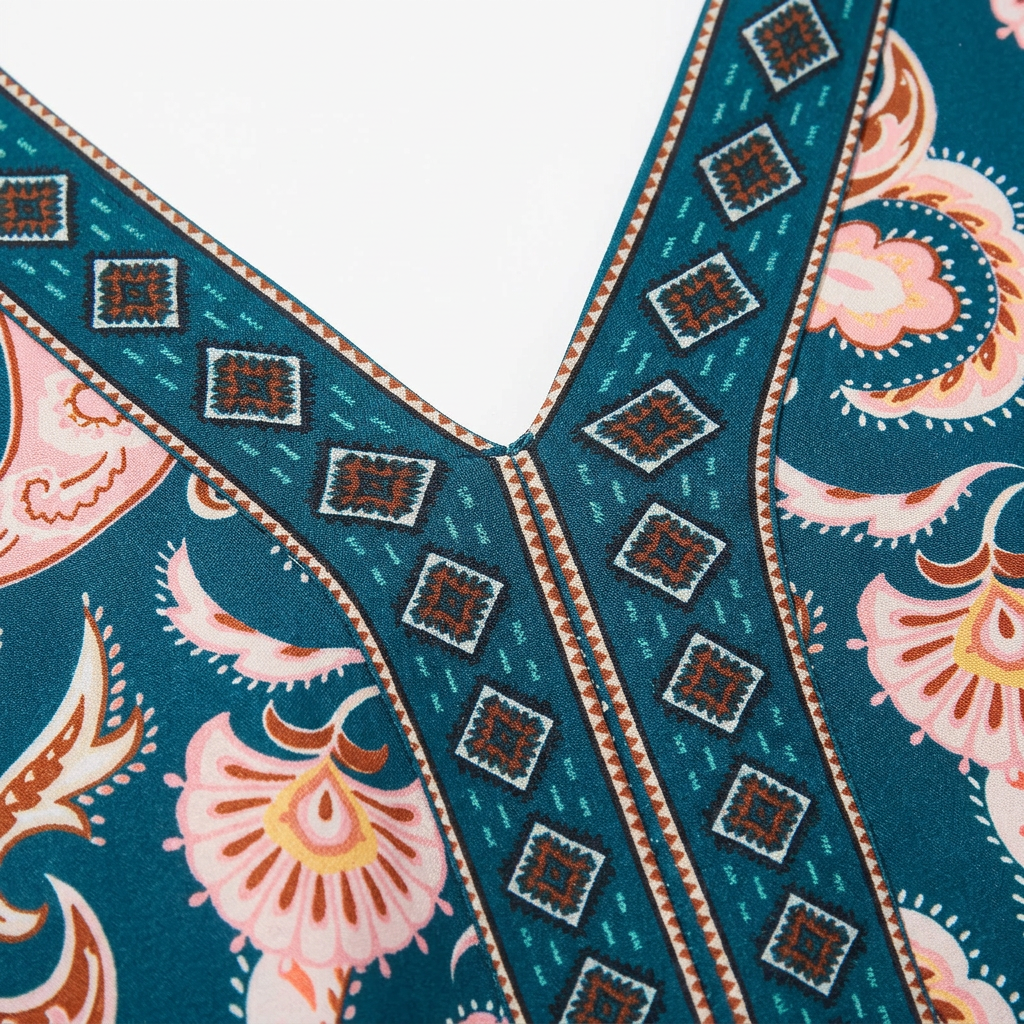 Bañador Romper con Estampado Boho y Bolsillos