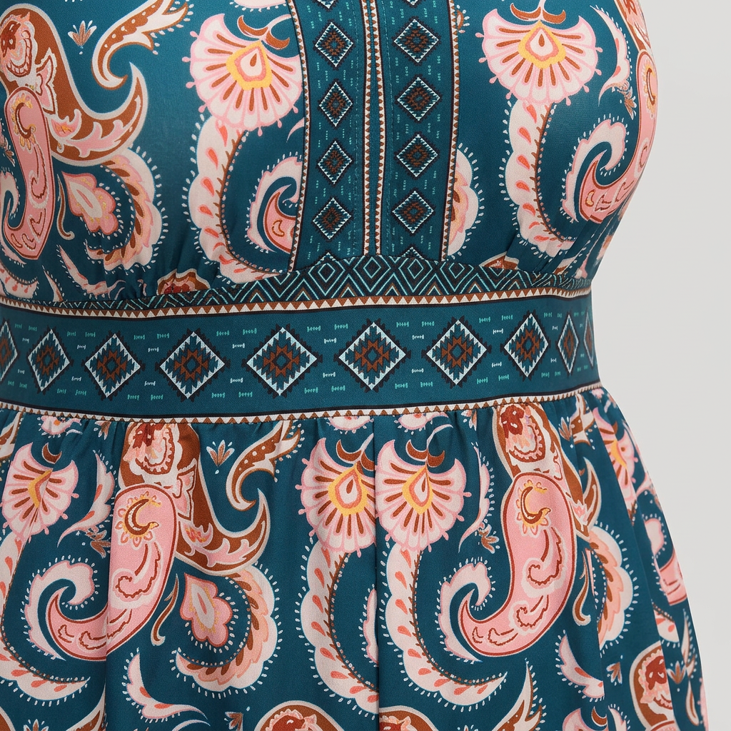 Bañador Romper con Estampado Boho y Bolsillos