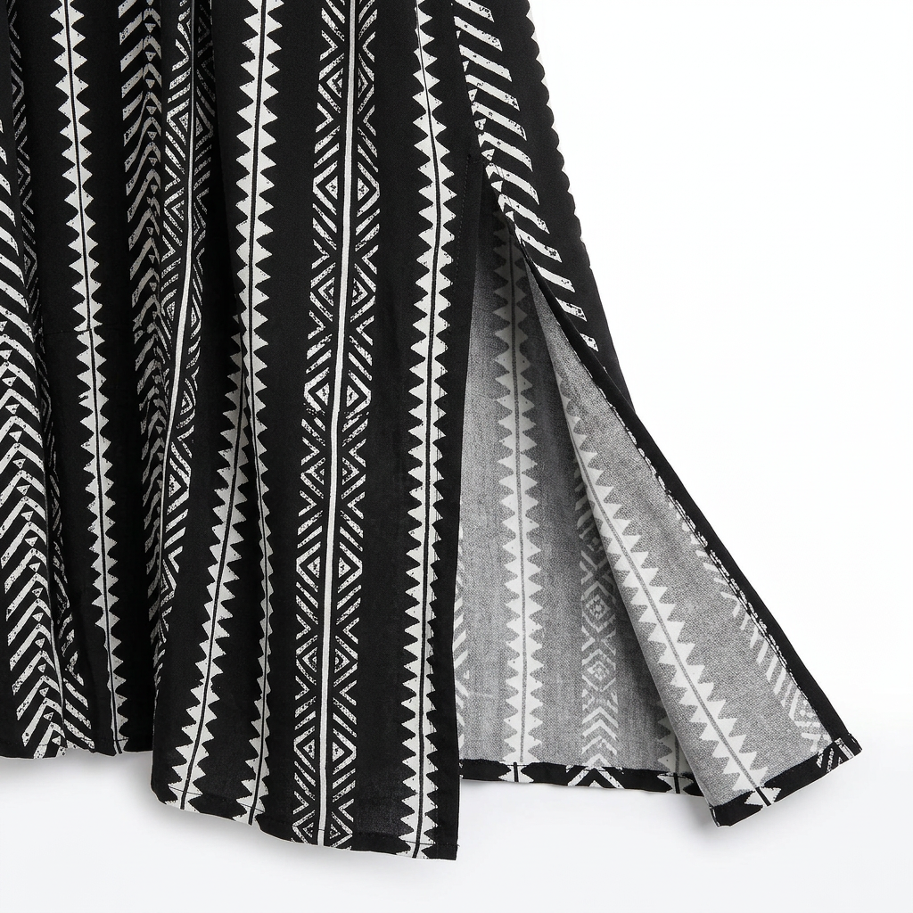 Vestido Liso Geométrico con Manga Murciélago, Bolsillos, Detalle Fruncido y Bajo con Abertura