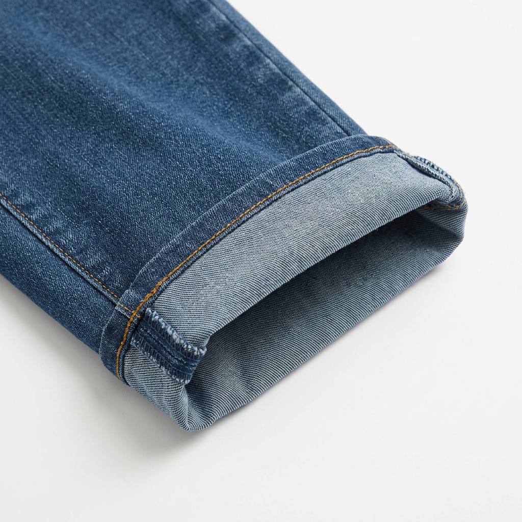 Jeans Boyfriend Pull-On con Cordón Ajustable y Bajo Doblado
